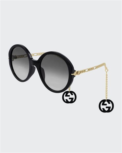 gucci round acetate/metal optical glasses|Gucci sunglasses with rhinestones.